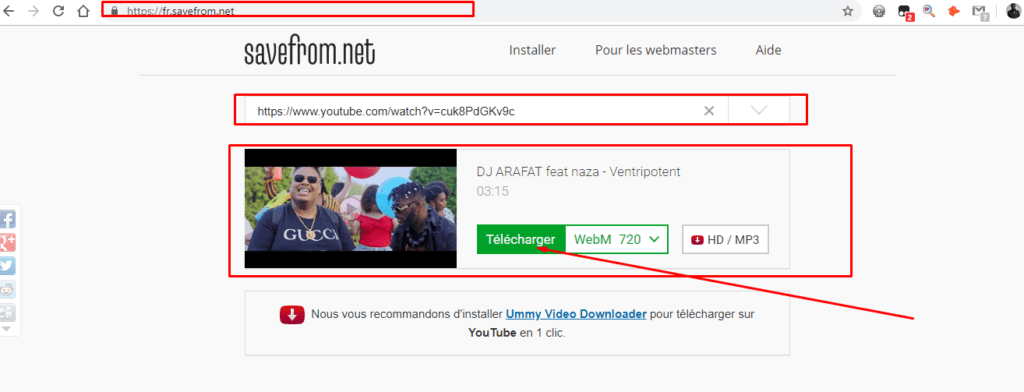 télécharger youtube vidéo avec savefrom download
