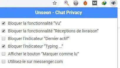 supprimer la mention vu sur messenger