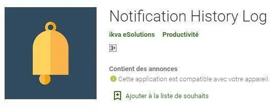 récupérer un message sur whatsapp - Notification History Log