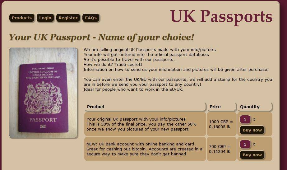UK-passports darknet