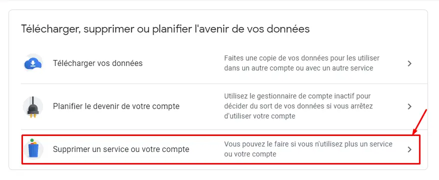 supprimer définitivement son compte Gmail