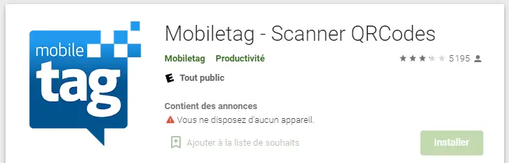 MobileTag - application qr code