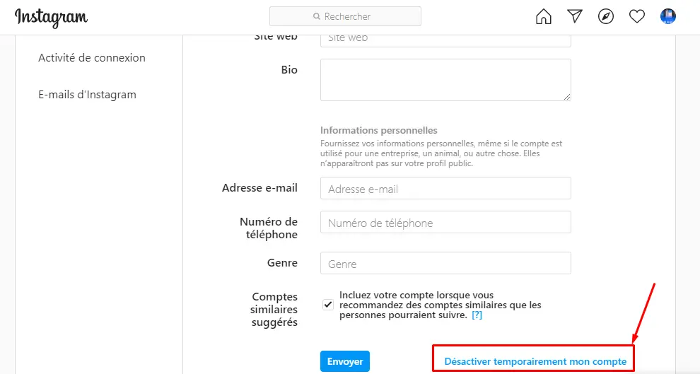 comment supprimer un compte instagram