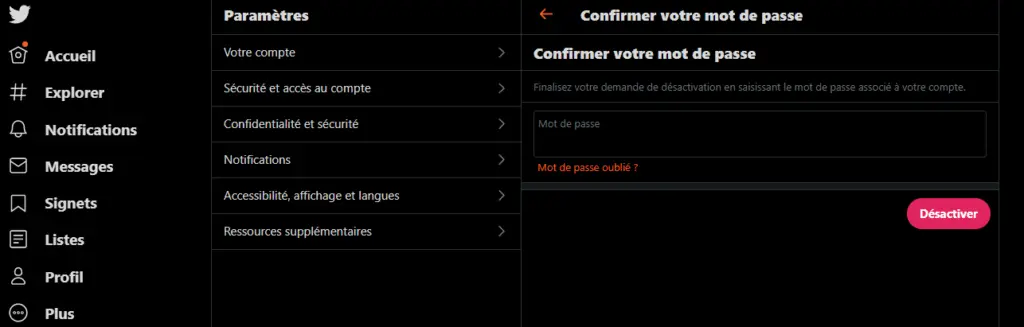 suppression de compte twitter