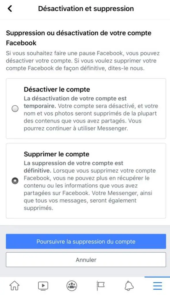 paramètre facebook sur téléphone