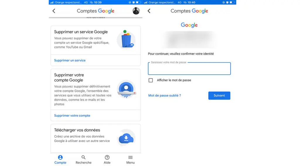 supprimer un compte gmail sur android