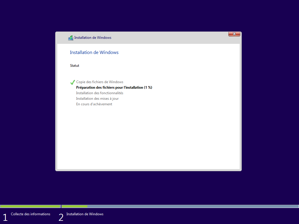 installation de Windows 10