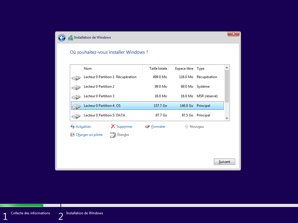 Partition Windows 10