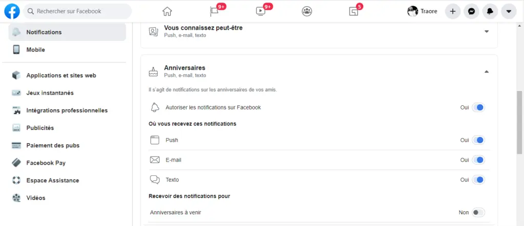 anniversaire facebook