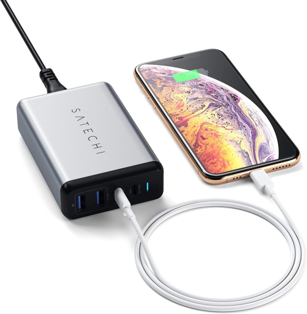 Chargeur multi-appareils Satechi 75W Dual USB-C PD - Charger rapidement iPhone